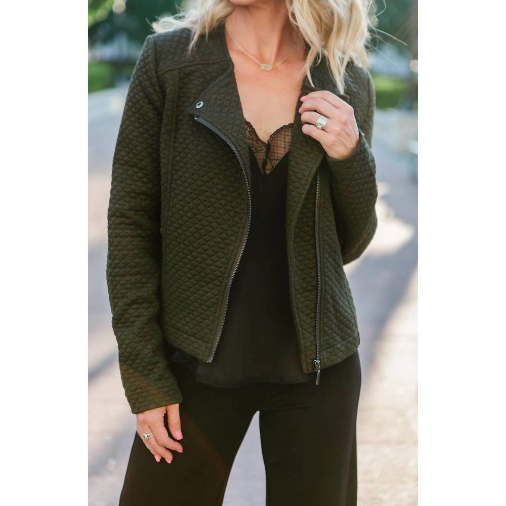 NEW LYSSE devoe quilted jacket in olive